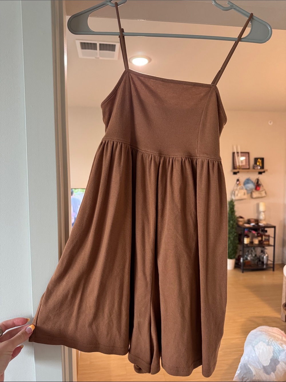 American Eagle Brown Spaghetti Strap Romper
